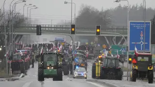 Poland farmers protesting