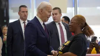 President Joe Biden visits CJ’s Cafe in Los Angeles