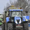 Czech farmers in tractors make their way to the Hodonin/Holic border crossing