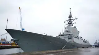 The ESPS Almirante Juan de Borbon docked at the Southampton port on Thursday.