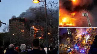 Two residential buildings are on fire in Valencia