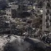 Destroyed residential buildings in Rafah