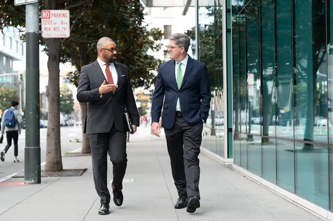 James Cleverly met with representatives from leading tech companies during the two-day trip.