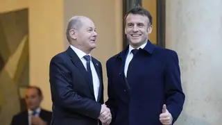 German Chancellor Olaf Scholz and French President Emmanuel Macron
