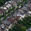 An aerial view of houses
