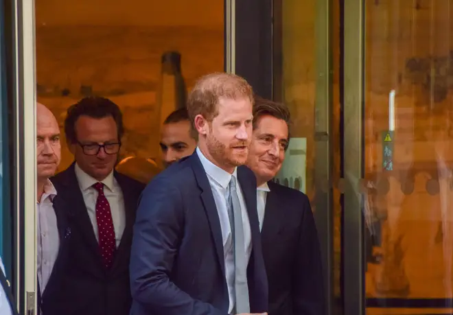 Prince Harry pictured leaving the High Court after a hearing about his phone hacking case (file image)