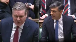 Keir Starmer said the Conservatives had become 'the political wing of the Flat Earth Society' under Rishi Sunak