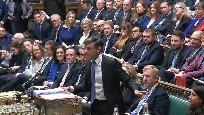 Prime Minister Rishi Sunak speaks during Prime Minister's Questions in the House of Commons, London. Picture date: Wednesday February 28, 2024.