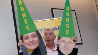 Michael O’Leary with dunce caps