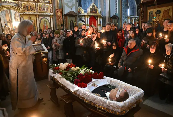 Funeral service for opposition leader Alexei Navalny in the Church of the Icon of the Mother of God “Quench My Sorrows” in Maryino