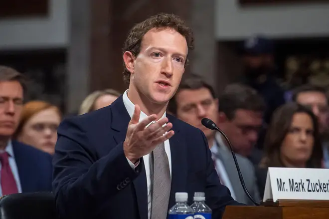 Meta (Facebook) founder and CEO Mark Zuckerberg responds to questions during a Senate Community on the Judiciary hearing, Washington, DC, January 31