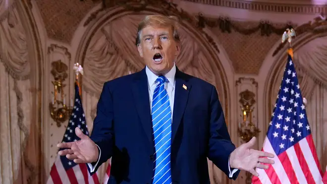 Donald Trump speaking at Mar-a-Lago
