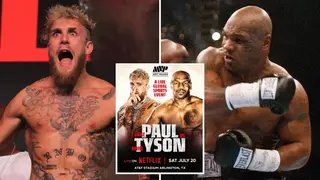 Jake Paul (left) and Mike Tyson (right) will face each other in a boxing event streamed to Netflix on July 20