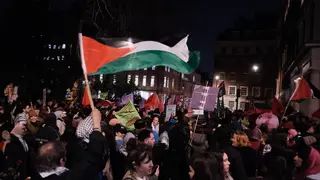 A march for Palestine on Friday
