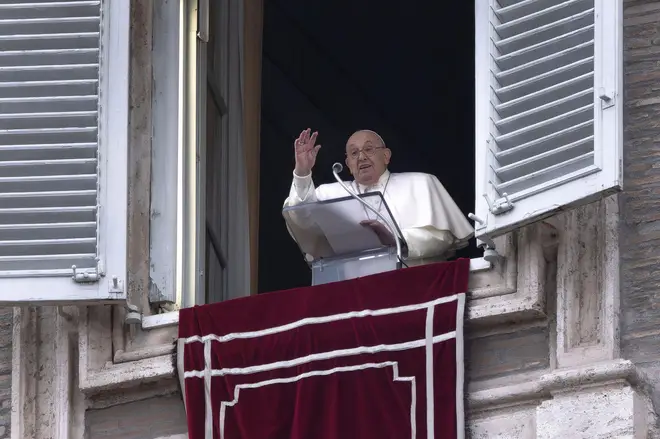 Vatican City, Vatican, 10 March 2024. Pope Francis  delivers his  Angelus noon prayer from the window of his studio overlooking St.Peter's Square at the Vatican. Maria Grazia Picciarella/Alamy Live News