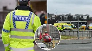 Three people rushed to hospital after triple stabbing in Bury with knifeman on-the-run