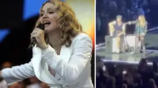 Making her way to the edge of the stage, the Like a Virgin singer appeared to realise that the fan she singled out was sitting in a wheelchair.