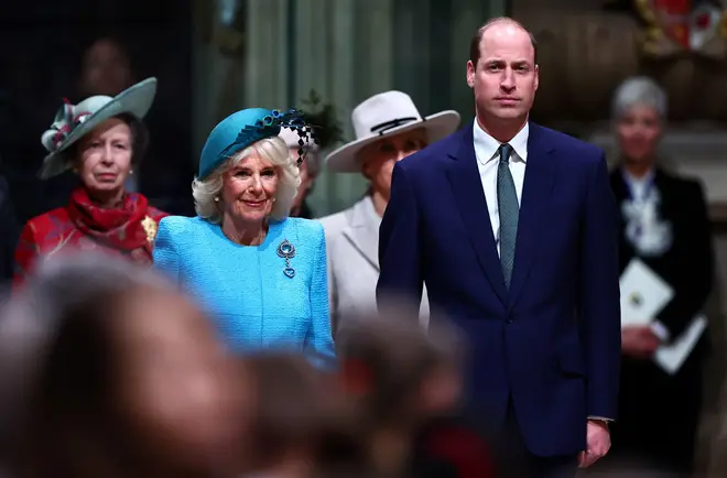 (left-right) Princess Royal, Queen Camilla and the Prince of Wales attending the annual Commonwealth Day Service