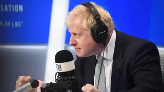 Boris Johnson in the LBC studio