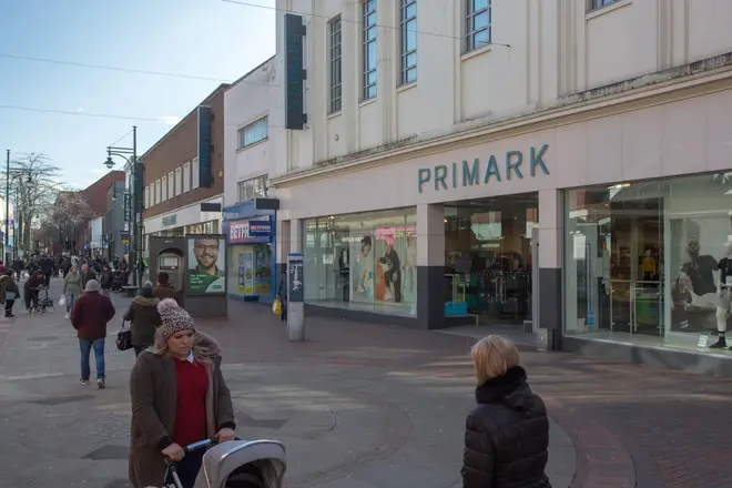 Charlie Saywell was seen walking past the Primark on the high street in Chatham, Kent
