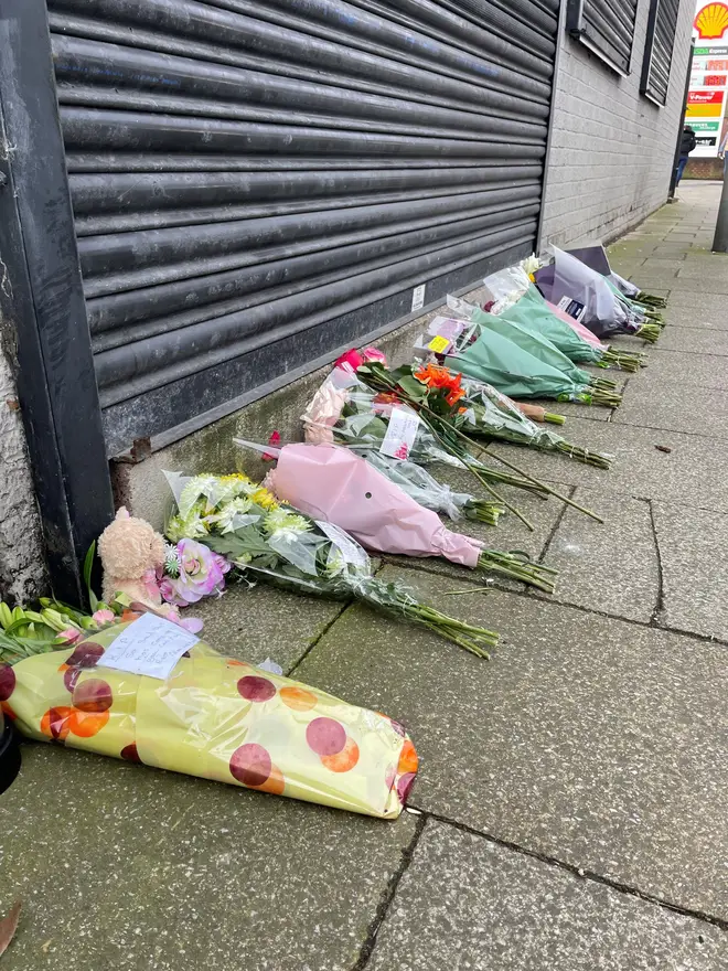 Tributes were left outside the parlour.