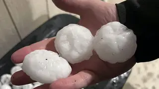 Large chunks of hail