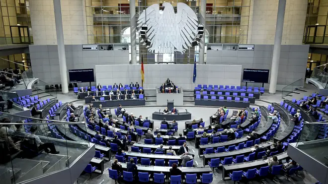 Members of the Bundestag during a debate