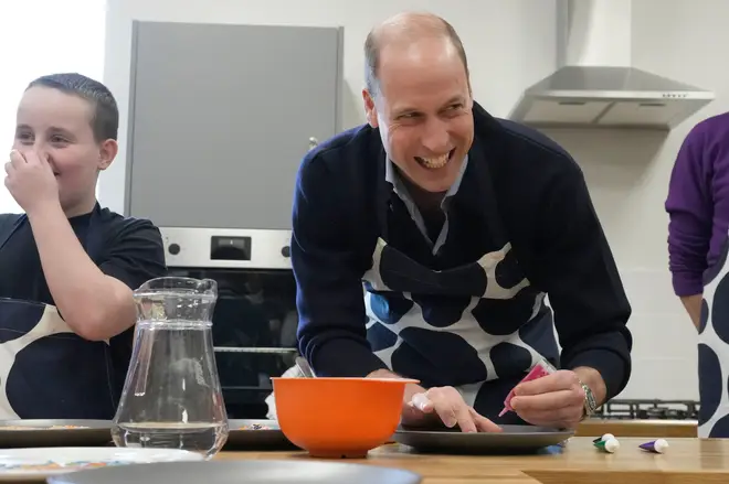 Whilst decorating biscuits with children in Shepard's Bush, West London, Prince William sang the future queen's praises.