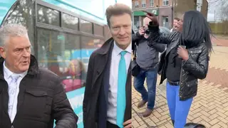 An angry local confronts Lee Anderson MP and Reform UK leader Richard Tice
