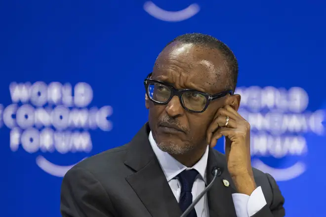 Paul Kagame, President of Rwanda, takes part in a panel at the Annual Me