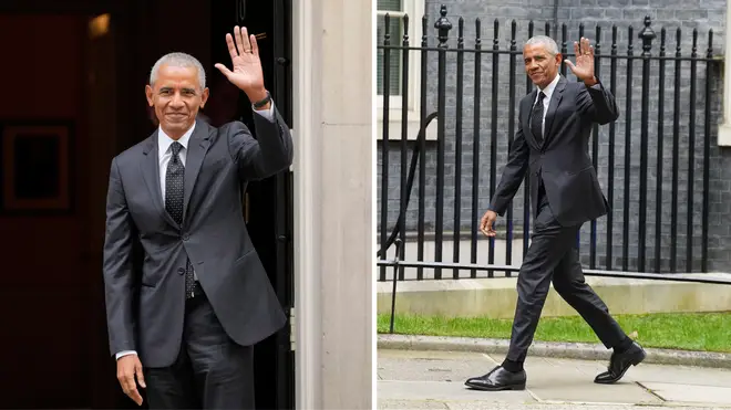 Barack Obama arrives at 10 Downing Street