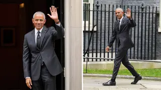 Barack Obama arrives at 10 Downing Street