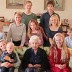 The Queen alongside her grandchildren and great-grandchildren
