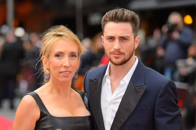 Aaron Taylor-Johnson with his wife, film director Sam