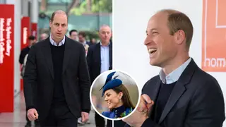 Prince William (L, R) on a visit to Sheffield today