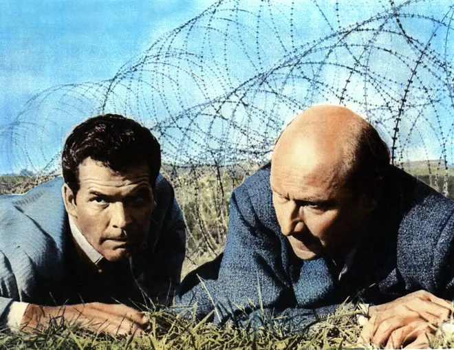 James Garner and Donald Pleasence, whose character was inspired by Desmond Plunkett
