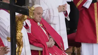 Pope Francis celebrates the Palm Sunday mass in St Peter’s Square