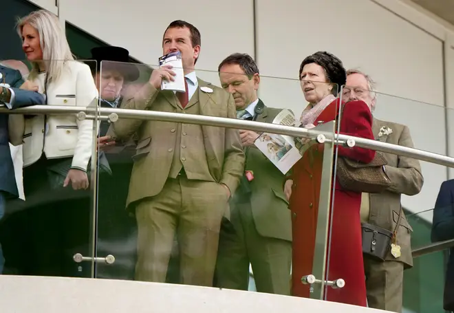 The Princess Royal and Peter Phillips watch day four of the 2024 Cheltenham Festival, March 15