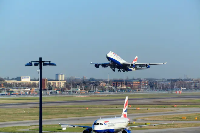 File image of a plane taking off at Heathrow Airport