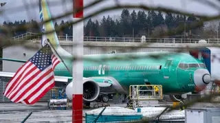 Boeing airplanes stand in various stages of maintenance outside the Boeing Renton Factory in Renton, Washington, USA