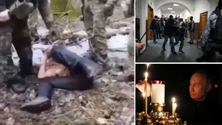One of the four terror suspects cried and screamed as he was caught by Russian authorities