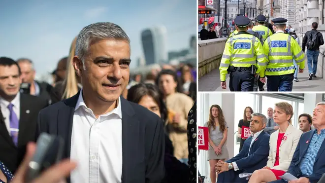 Sadiq Khan pledges 1,300 more police officers on London's streets if re-elected