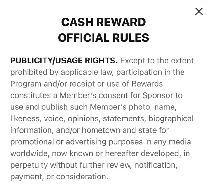 Temu's Cash reward official rules