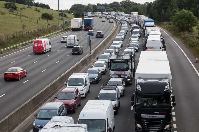 Traffic queued on the M25