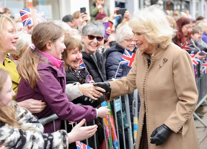 Camilla met well-wishers on a visit to Shrewsbury