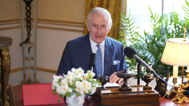 King Charles recorded the Easter message earlier this month.