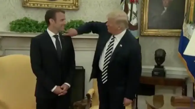 President Trump and President Macron met reporters in the White House of Tuesday