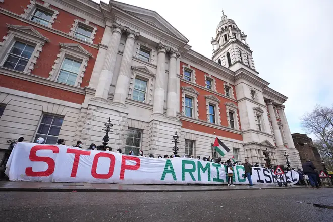 'Stop Arms to Israel', the protesters demanded