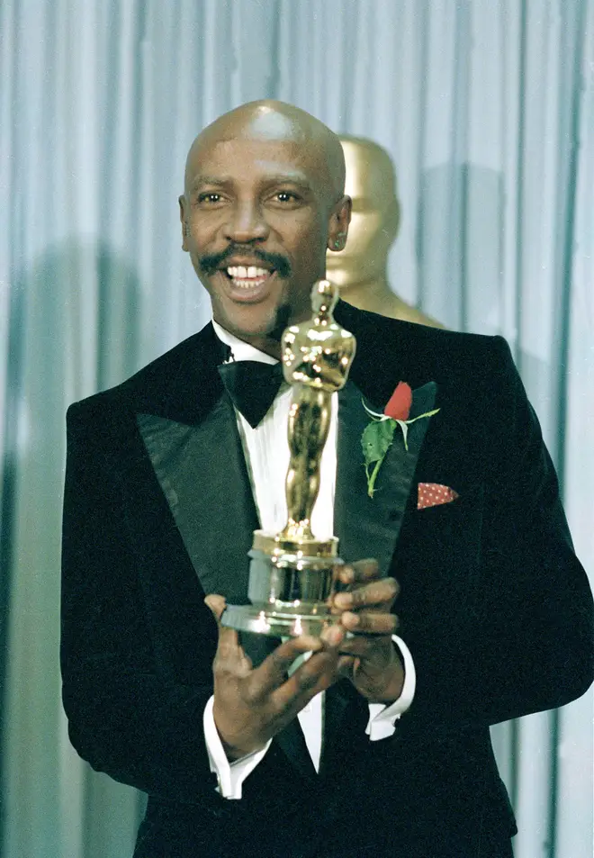 Lou Gossett Jr., poses with his Oscar
