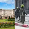 A rickshaw was "totally destroyed" after it caught fire near Buckingham Palace on Saturday.